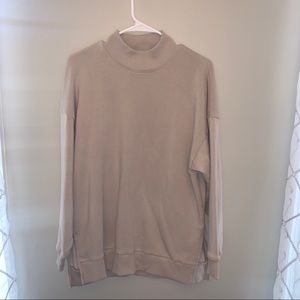 Mock Neck Tan Sweater oversized
